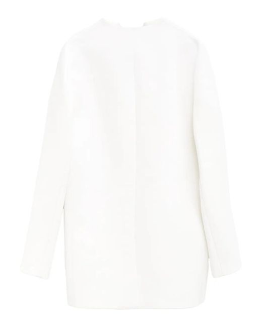 Khaite White V-Neck Dress