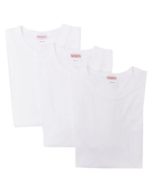 Pack de tres camisetas con cuello redondo Visvim de hombre de color White