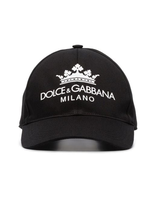 Gorra de béisbol con logo estampado Dolce & Gabbana de hombre de color Black