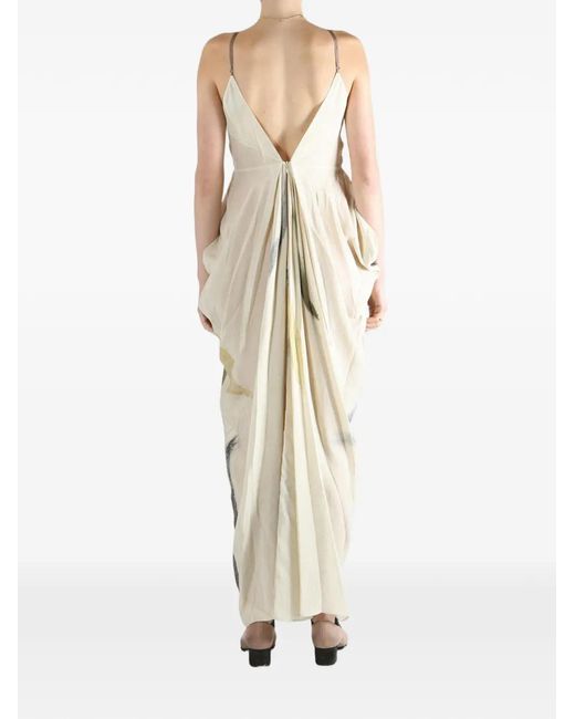 YANGKEHAN Metallic Robe Longue À Design Sans Manches