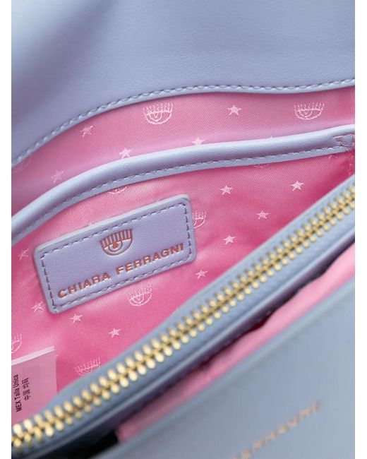 Chiara Ferragni Blue Eyelike Shoulder Bag