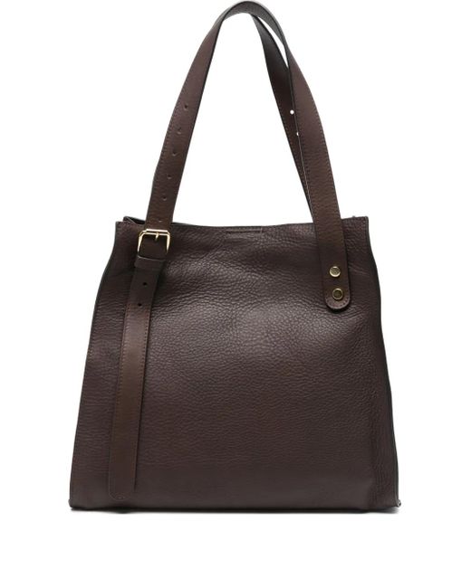 Agl Attilio Giusti Leombruni Black Buckle-Detail Tote Bag