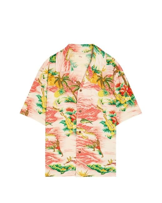 CHERRY LA Gray Hawaiian Vacation Short-Sleeve Shirt for men