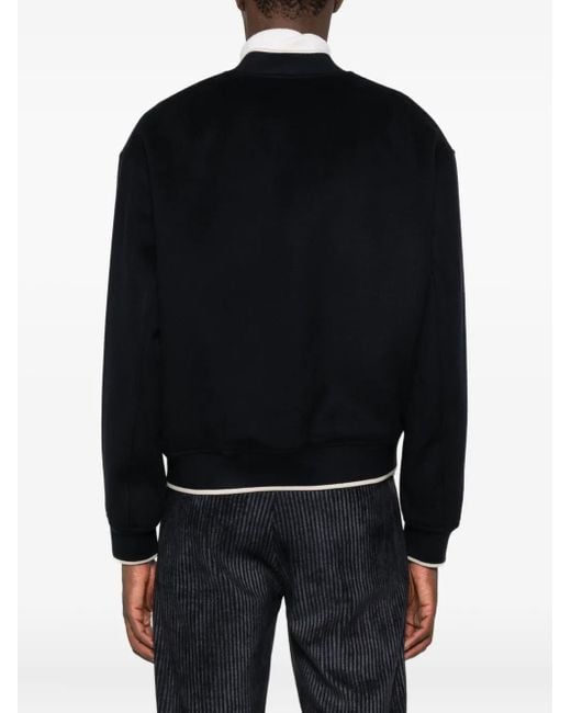 Emporio Armani Black Wool Bomber Jacket for men