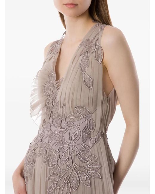 Alberta Ferretti Natural Silk Dress
