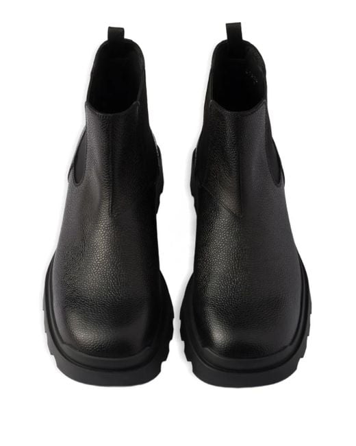 Prada Black Elastic-Panelled Rubber-Sole Boots for men
