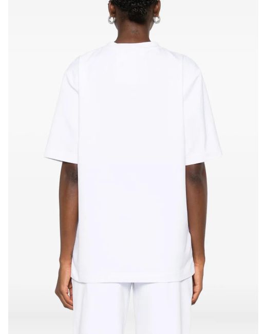 Hamza White T-Shirt mit Line-Art-Print