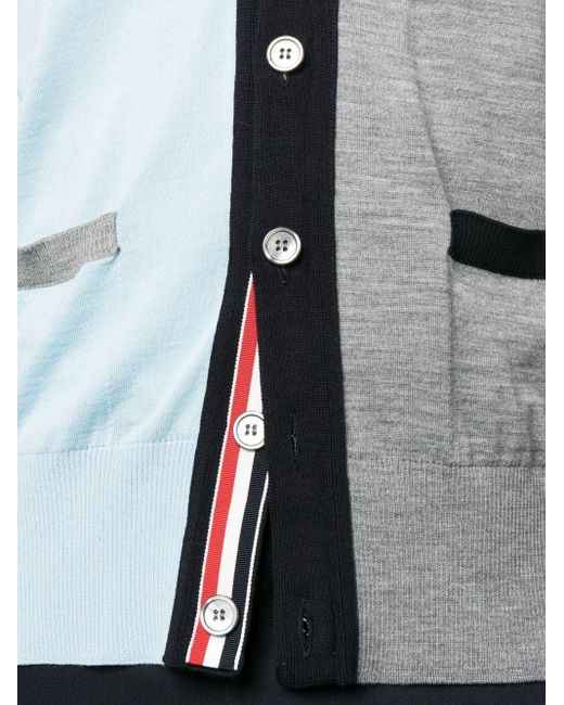 Thom Browne Black 4-bar Stripe V-neck Cardigan for men