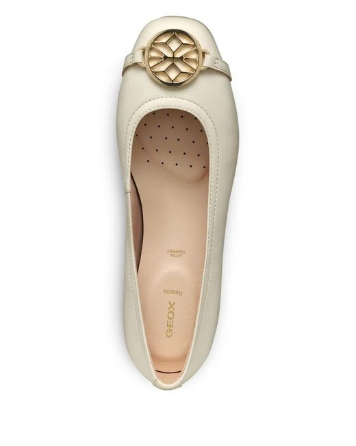 Geox Natural Annytah Buckle-Detail Ballet Flats
