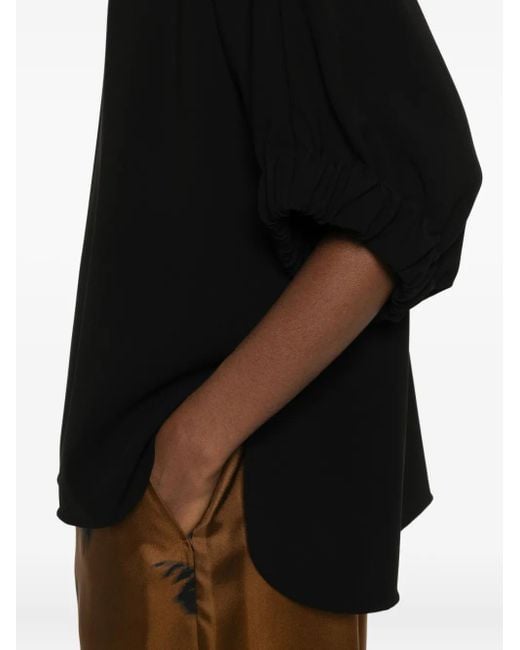 Max Mara ラウンドネック ブラウス Black