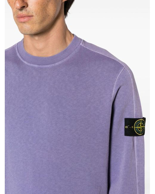 Stone Island Purple Compass-badge Cotton Sweatshirt for men