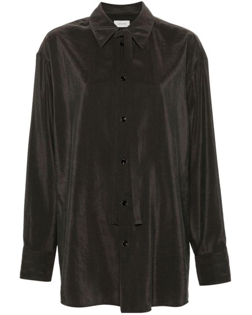 Chemise boutonnée en soie mélangée Lemaire en coloris Black
