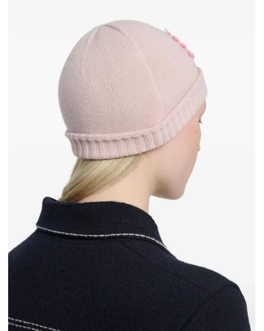 Barrie Pink Cashmere Beanie Hat