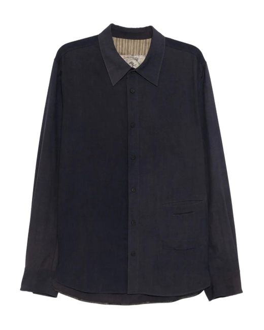 Ziggy Chen Blue Wool Shirt for men