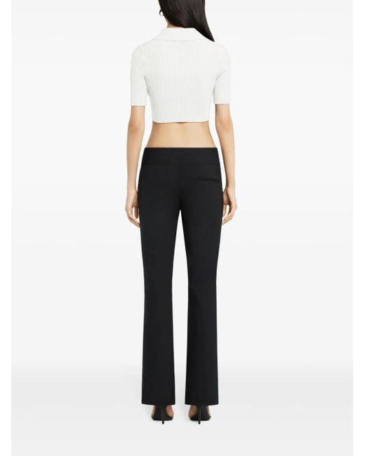 Courreges White Knitted Cropped Polo Top