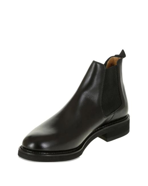 メンズ Berwick Shoes サイドゴア レザーブーツ Black