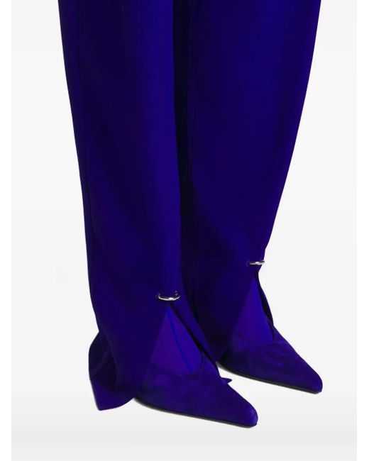 Pantalones con dobladillo con abertura Mugler de color Blue