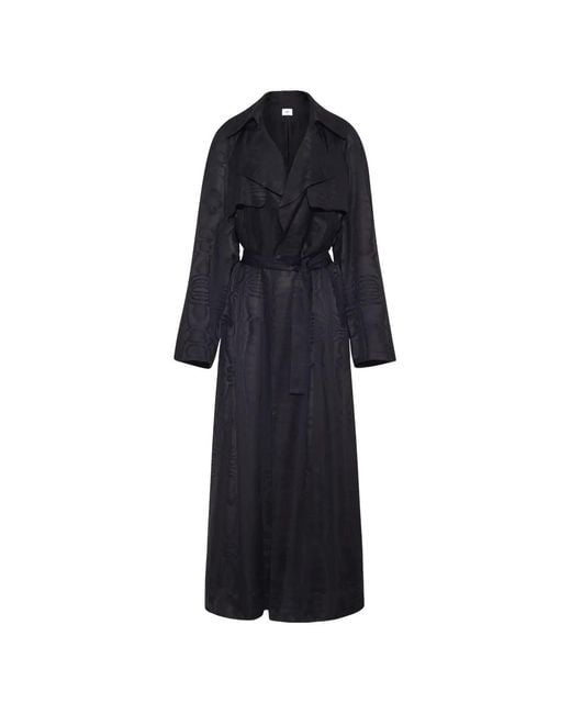 Adam Lippes Blue Gareth Moiré Trench Coat