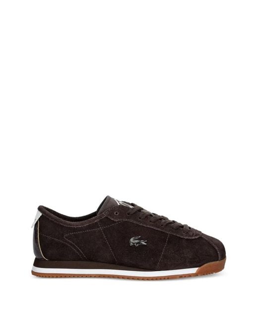 Lacoste Black Suede Logo-Patch Sneakers