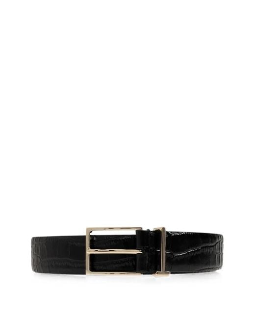 Tom Ford White Croc-Effect Leather Belt