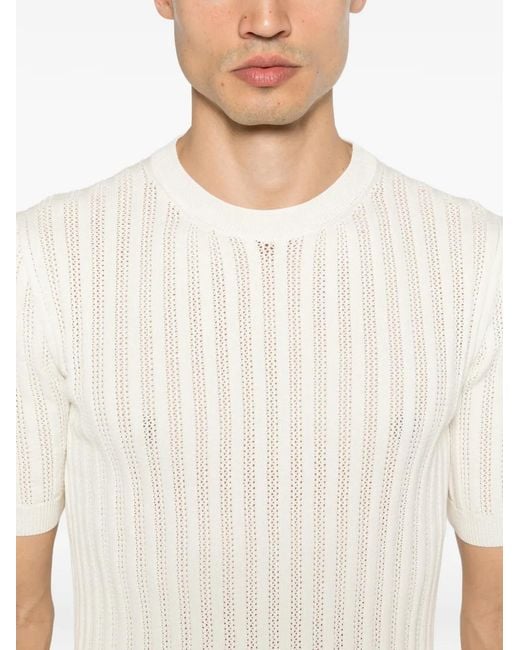 LUIGI GENTILE White Short-Sleeve Sweater for men