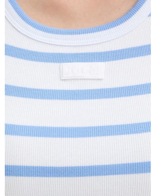 Joop! Blue Telma Striped Ribbed Tank Top