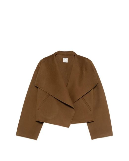 Totême Brown Signature Doublé Jacket Tobacco