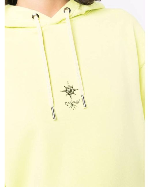 Givenchy Yellow Sacred Heart Print Drawstring Hoodie