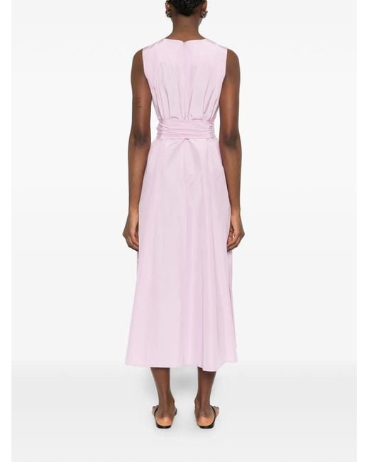 Vestido Midi Con Cinturón ROSSO35 de color Pink