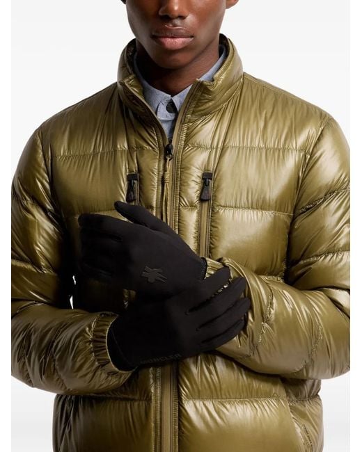 Moncler Black Logo-Detail Gloves for men