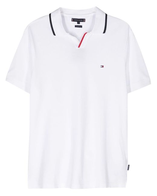 Tommy Hilfiger White Rwb Tipped V Collar Reg Polo Shirt for men