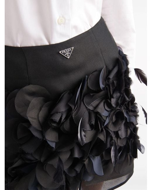 Prada Black Seidenhemd mit emailliertem Triangel-Logo