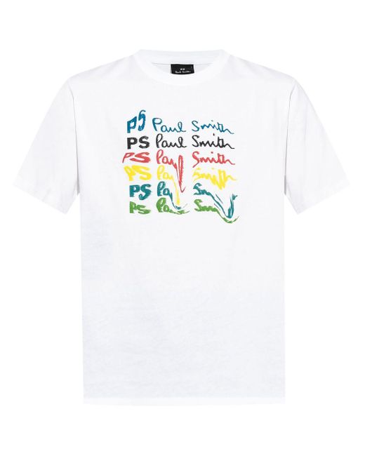 PS by Paul Smith T-Shirt mit Signature-Print in White für Herren