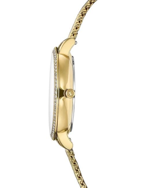 Swarovski Metallic Clarica 35Mm Crystal Bezel Mesh Strap Watch