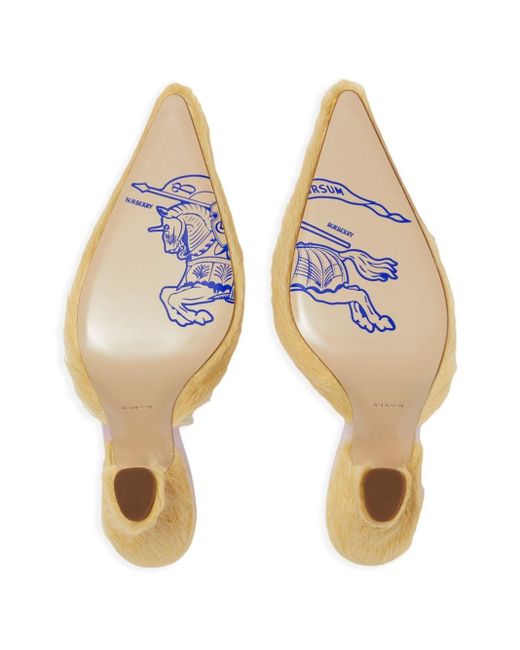 Burberry Natural Buck Haircalf Leather Mules