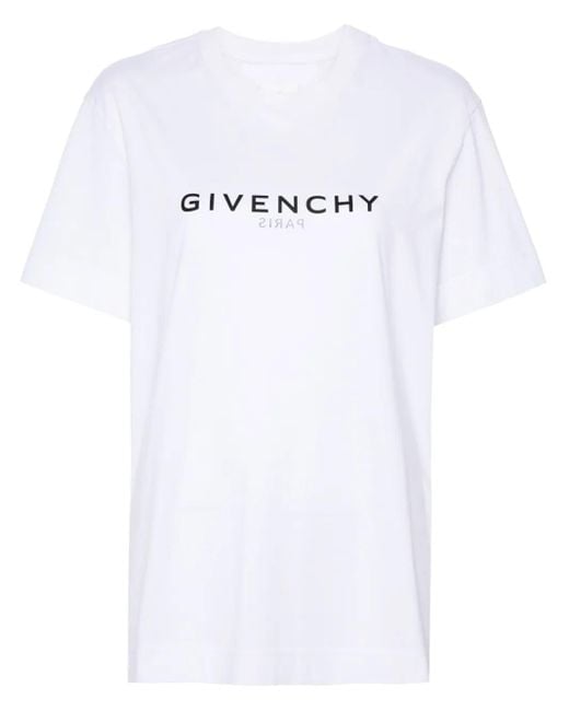 Givenchy White Cotton Logo Printed T-Shirt