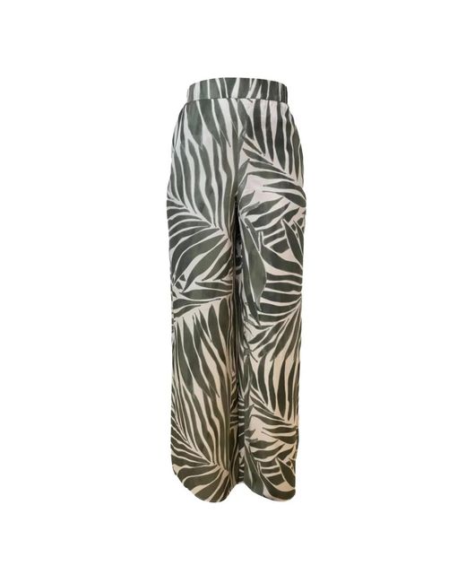 Pennyblack White Leaf-Printed Trousers