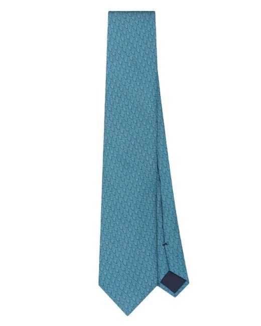 Corneliani Blue Patterned-jacquard Silk Tie for men