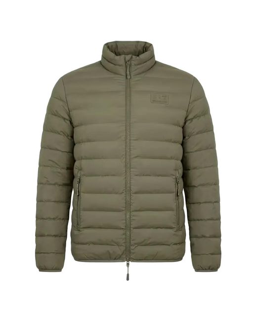 EA7 Green Quilted Logo-Patch Jacket for men