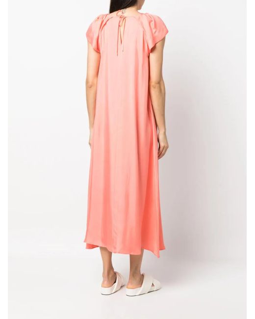 Alysi Pink Silk Midi Dress