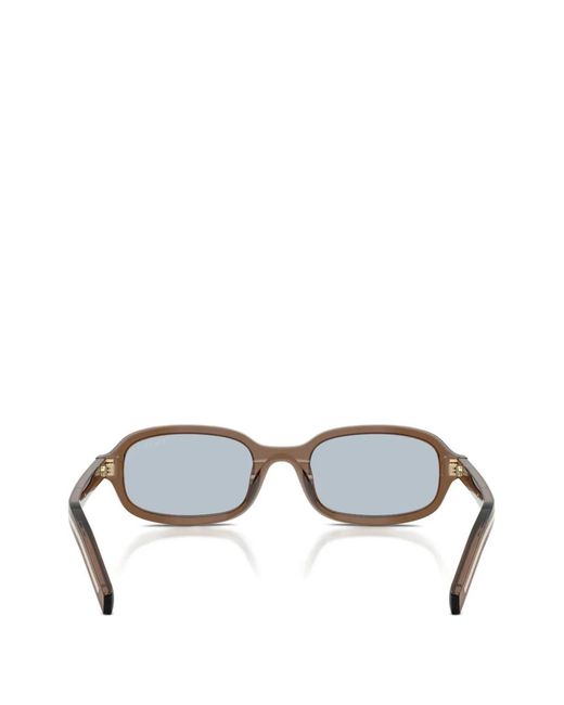 Prada White Rectangle-Frame Sunglasses