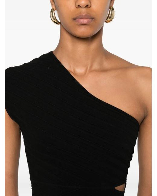 Sandro Black Asymmetric Bodysuit