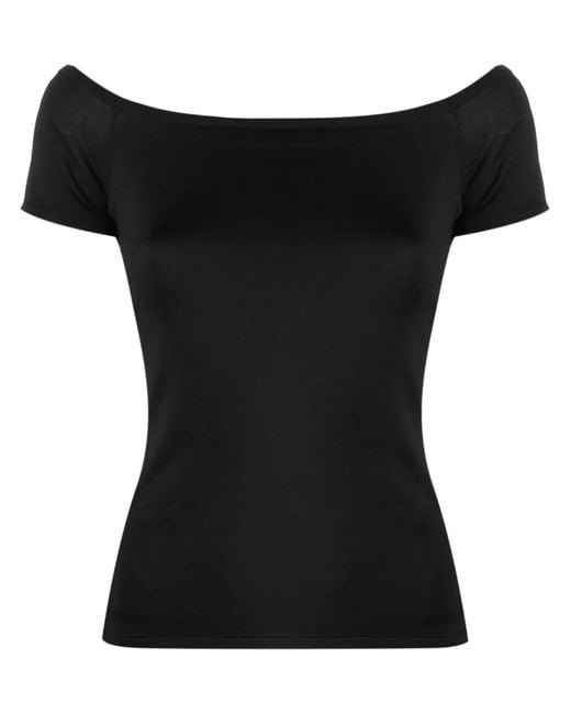 Ralph Lauren Black Boat Neck Silk Blend Shirt