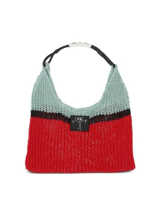 Mesh Shoulder Bag di Plan C in Red