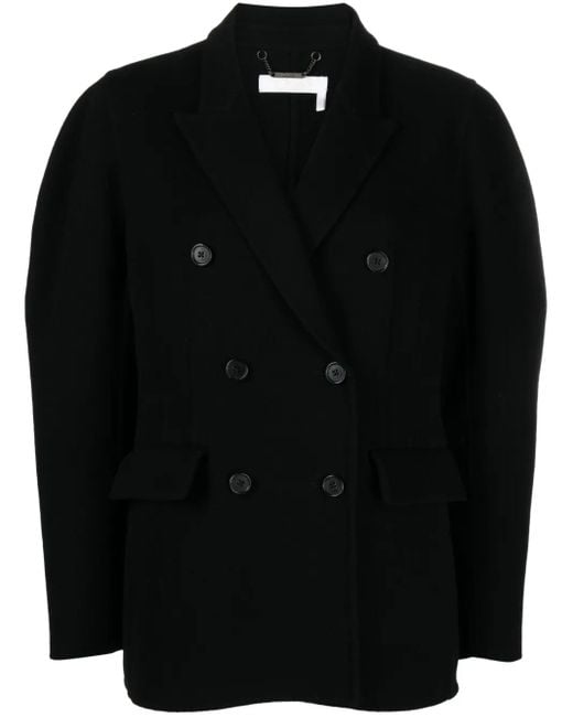 Chloé Black Double-breasted Wool-cashmere Blazer - Women's - Wool/cashmere/silk