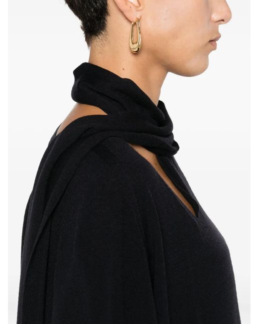 Incotex Black Cut-Out Detail Sweater