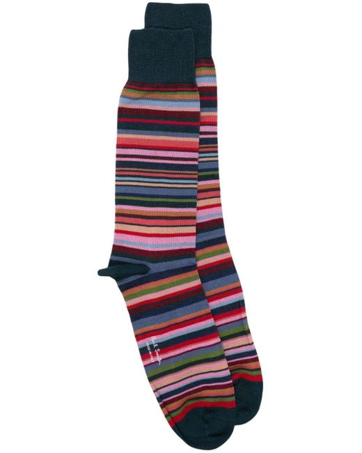 Paul Smith Red Striped Ankle Socks for men