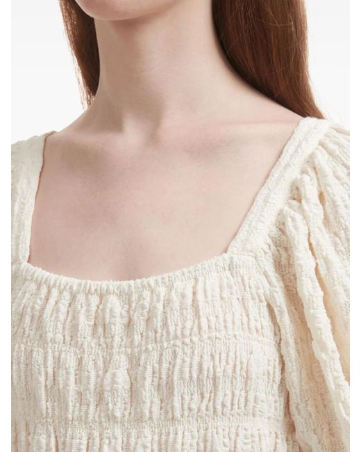 B+ AB Natural Smocked Midi Dress