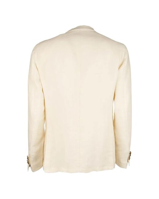 Gabriele Pasini Natural Logo-Embossed Buttoned Blazer for men
