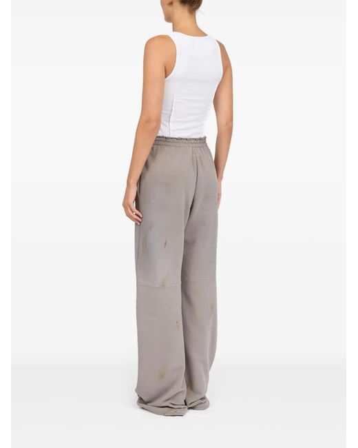 MM6 by Maison Margiela Gray Paint-Splatter Track Pants